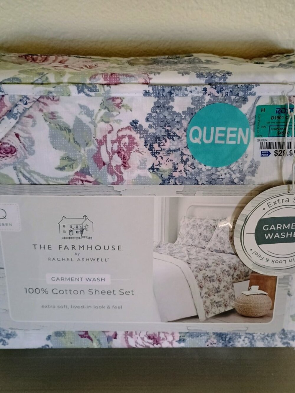 💜🩷🪻🪷BN SHABBY FLORAL QUEEN COTTON SHEETS RACHEL ASHWELL FARMHOUSE